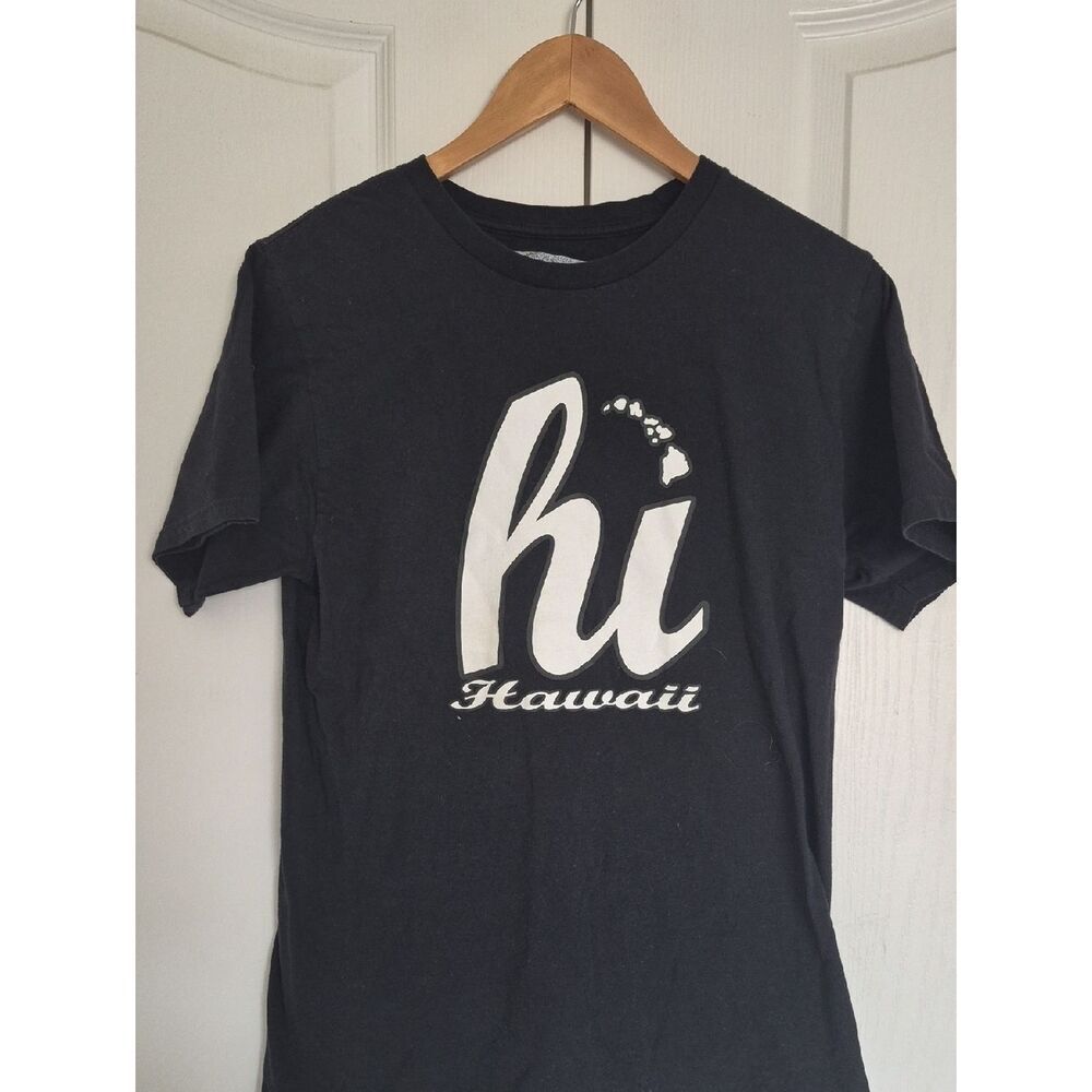 Men's Black "hi Hawaii" Short Sleeve Graphic Tee